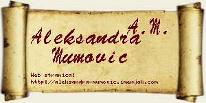 Aleksandra Mumović vizit kartica